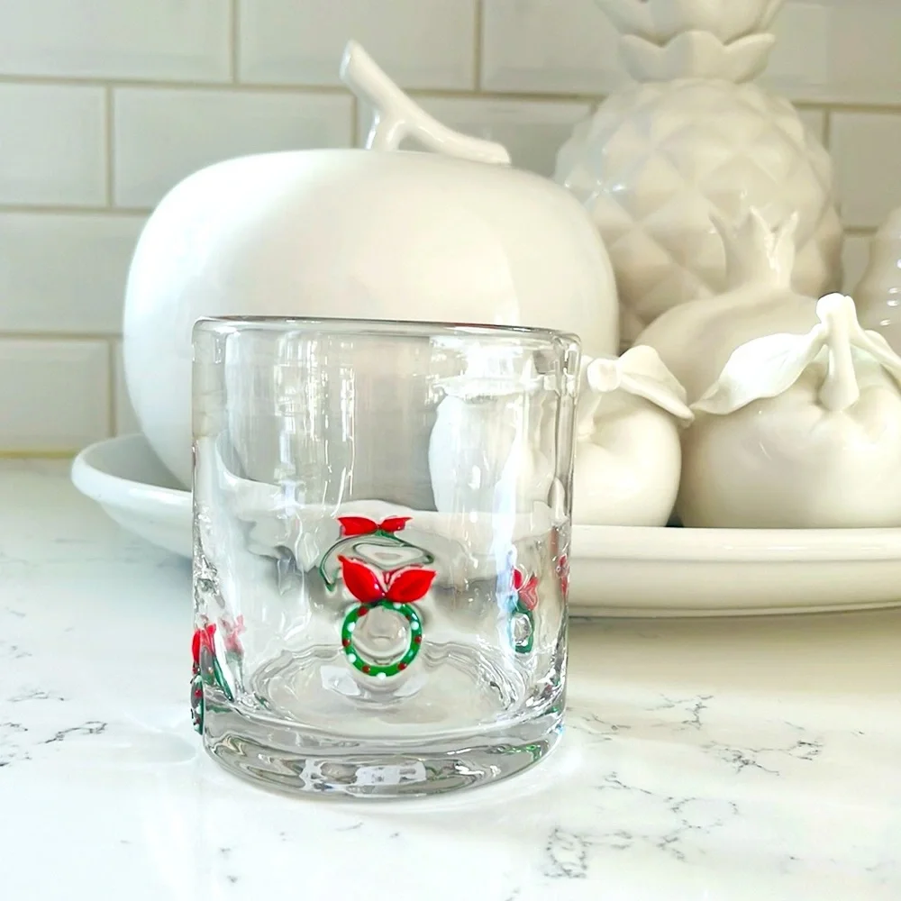 Crate&Barrel Wreath Icon Double Old-Fashioned Glass